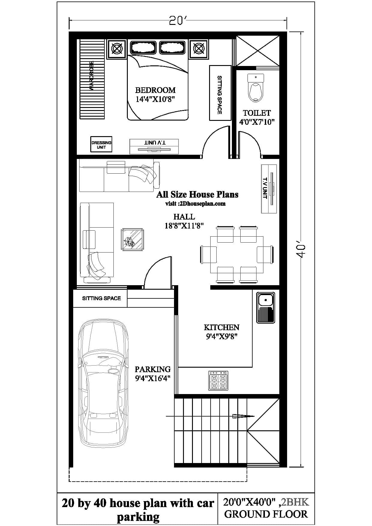 20 By 40 House Plan With Car Parking Page 