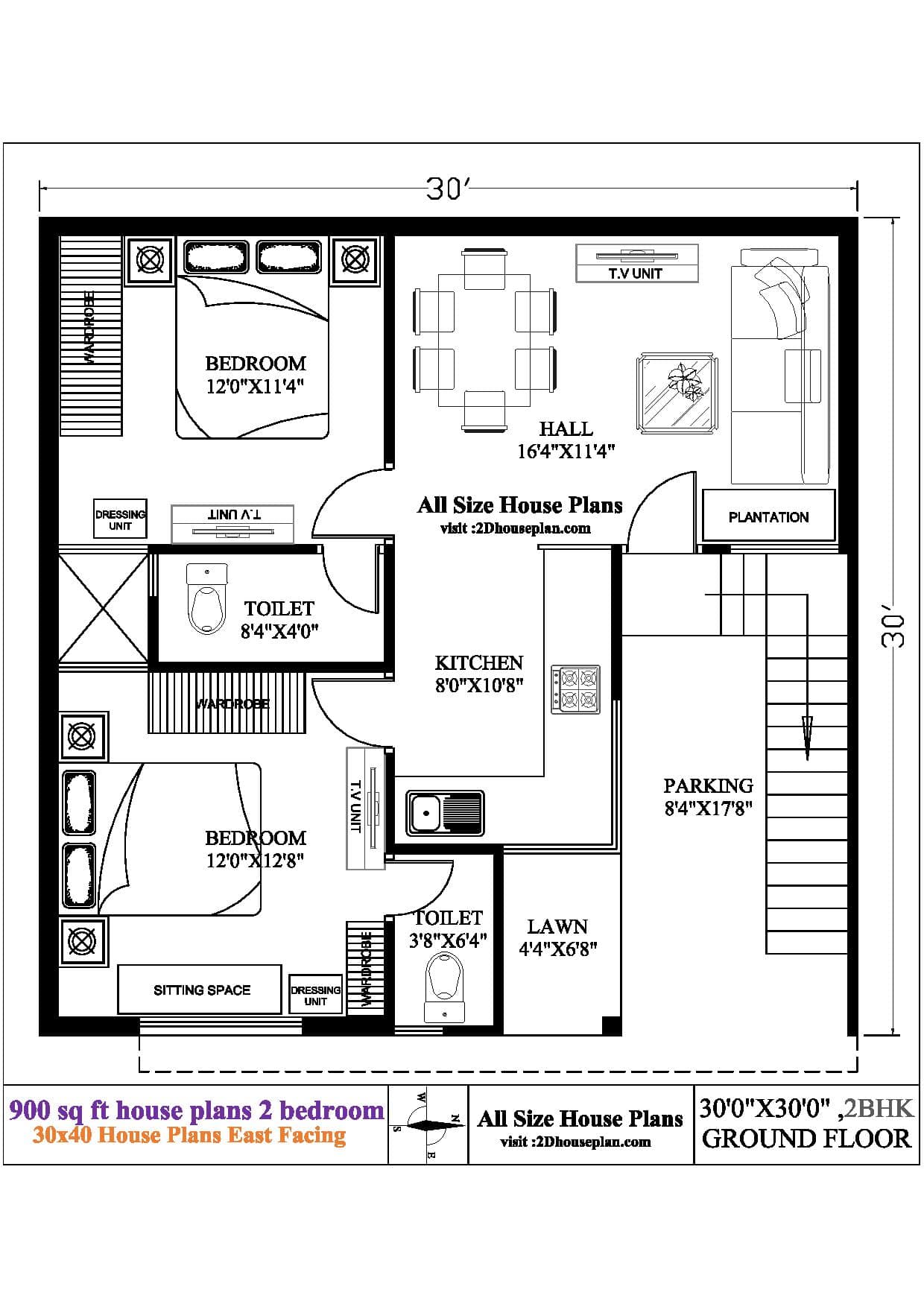 Garage House Home Plans 900 sf PDF file Full Construction Drawings 