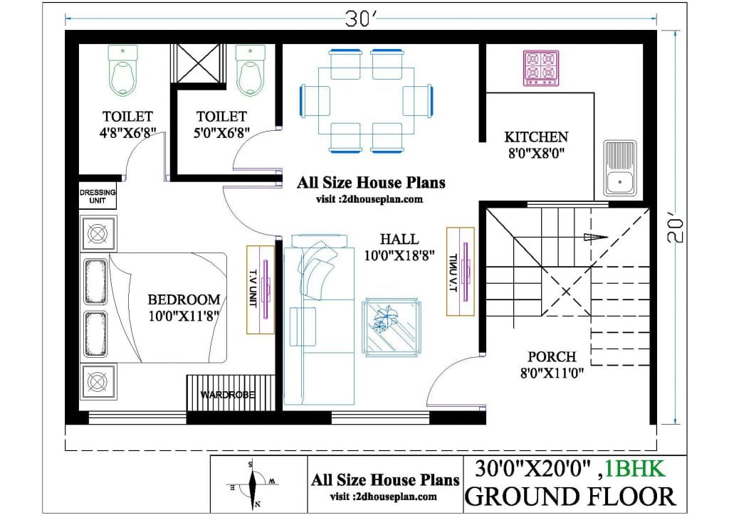 30 by 20 house plan