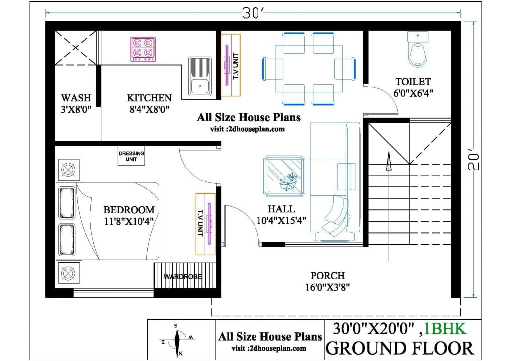 30 by 20 house plan