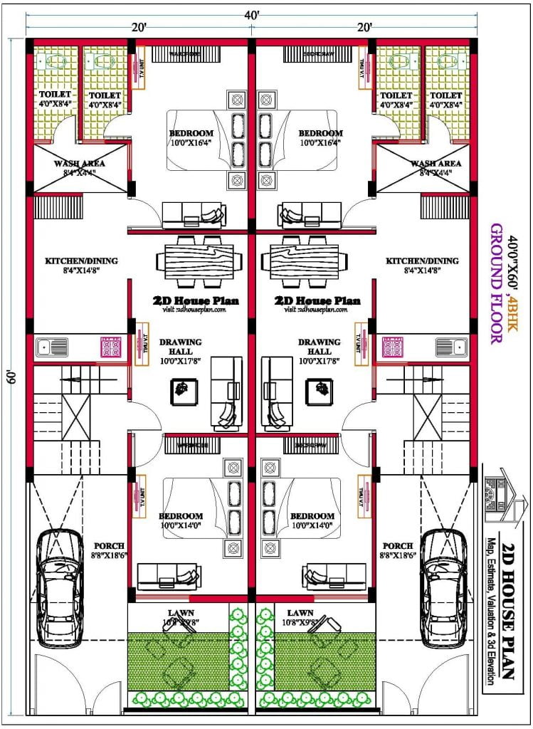 Weg huis bruiloft Menagerry 40 60 house plan | 2400 sqft house plan | Best 4bhk & 3bhk