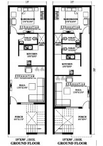 15 50 House Plan 1bhk & 2bhk | Best 750 Sqft House Plan