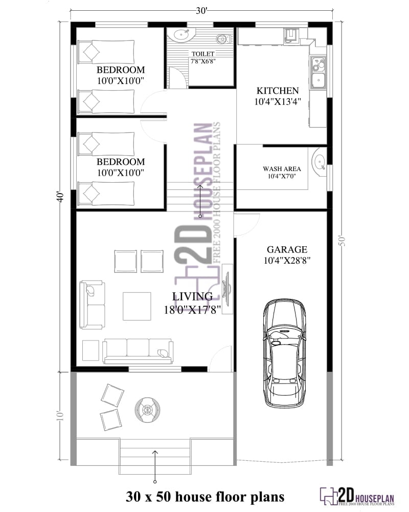 2 Bedroom 2 Bath Barndominium Floor Plans