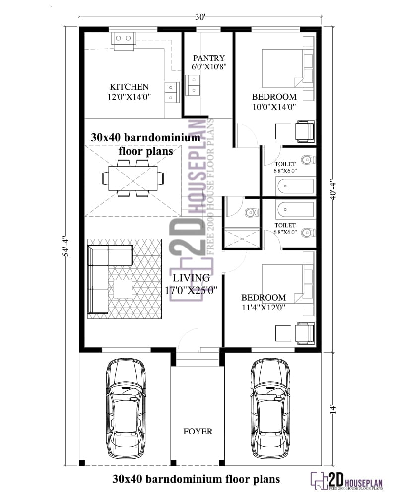 30x40 barndominium floor plans