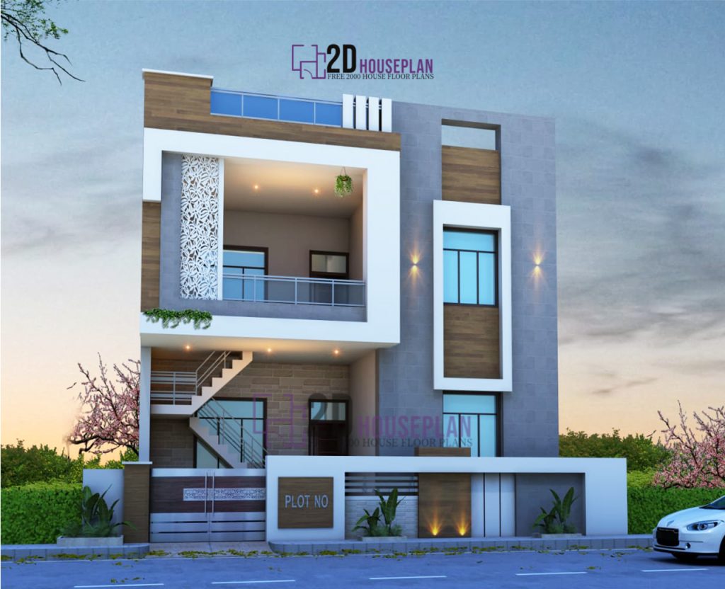 Double floor normal house front elevation