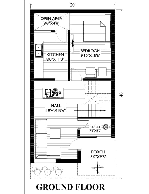 Best 3bhk 20 40 North Facing Duplex House Plan As Per Vastu