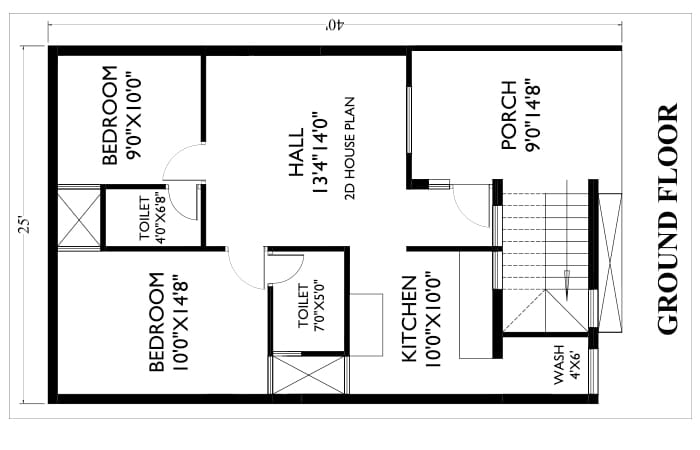 duplex house plans for 25x40 site