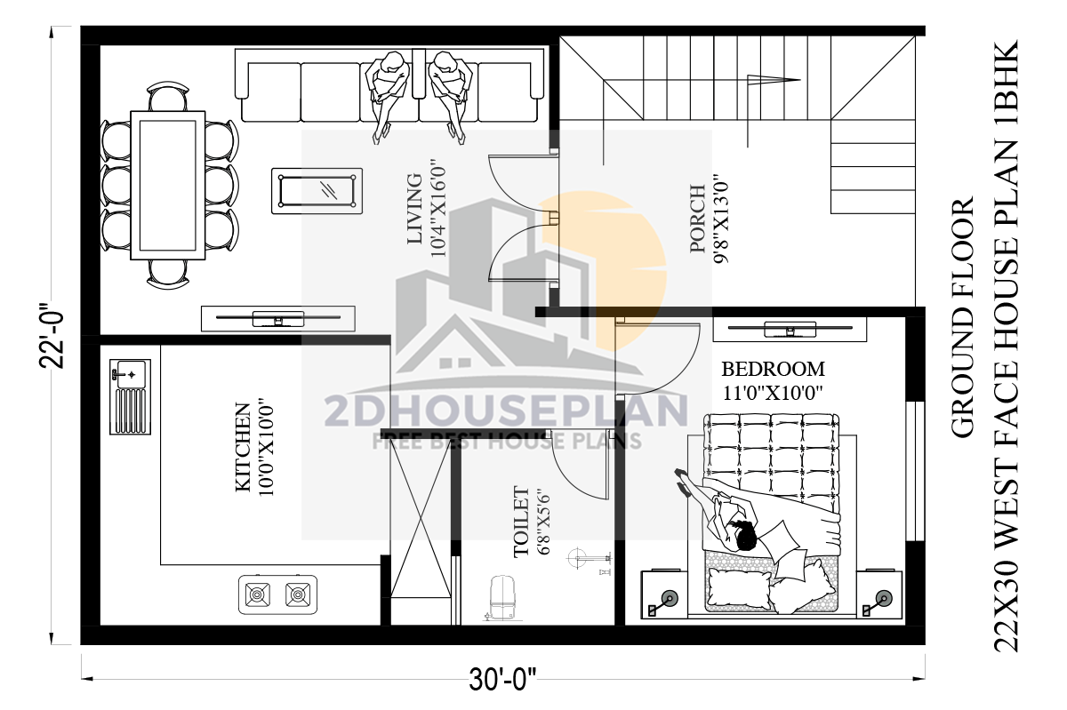 22x30 Small Family House Plans In India