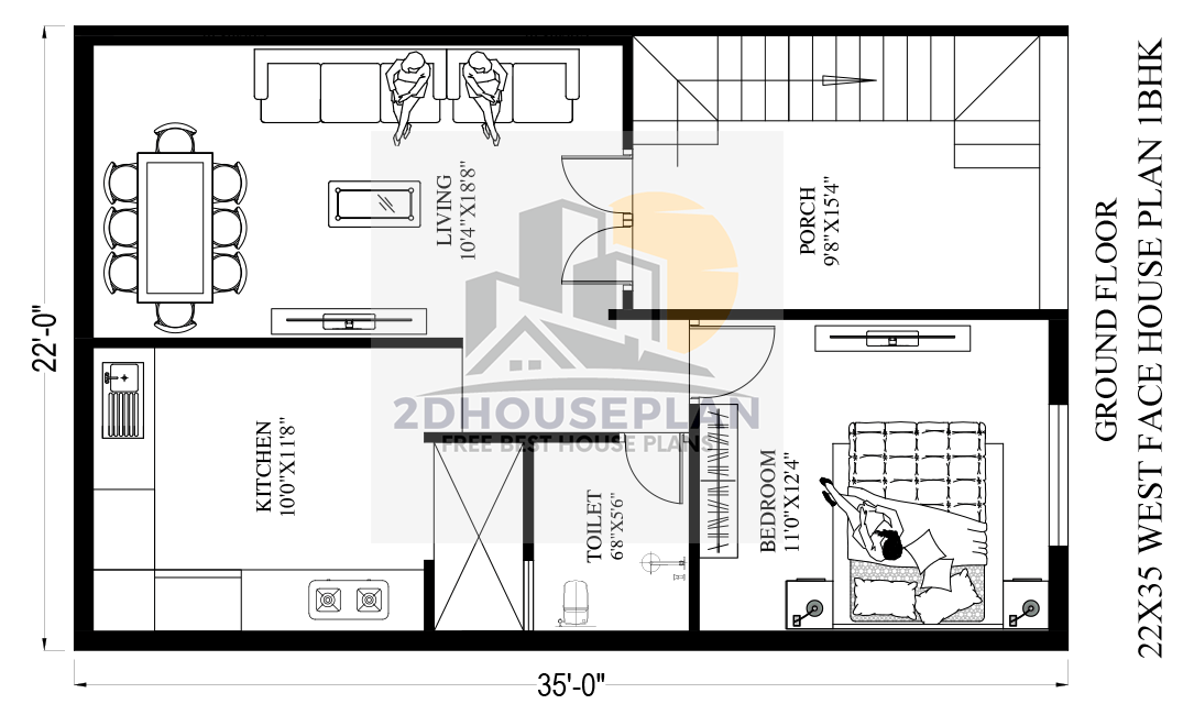 22 x 35 Budget Friendly Small House Plans