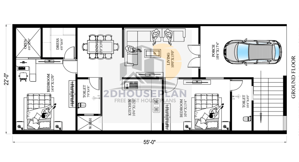 22x55 house plan
