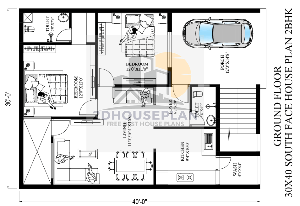 30 by 40 feet house plans