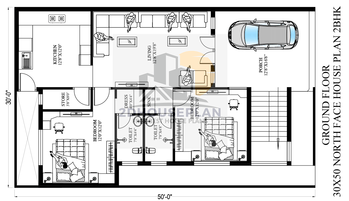 30 Feet By 50 Feet House Plans With Parking