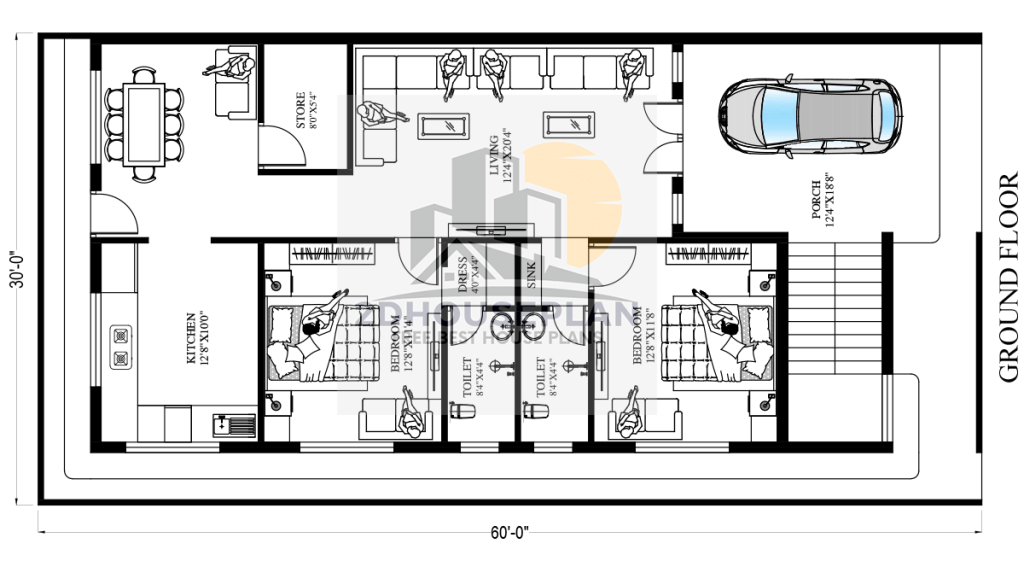30 x 60 feet house plan