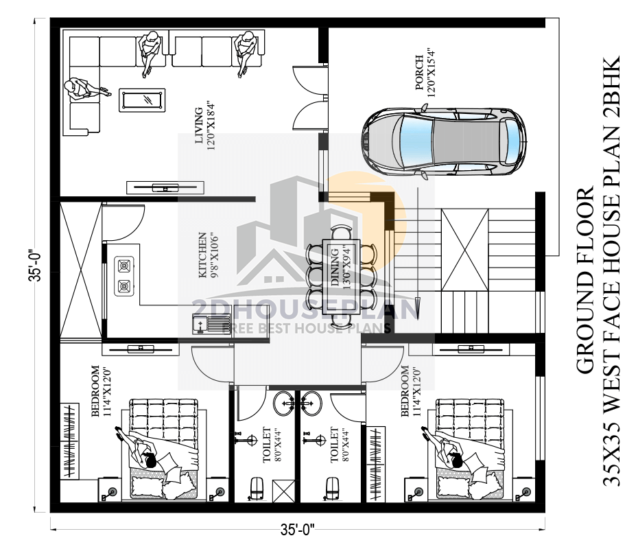 house plans for 35x35 west facing