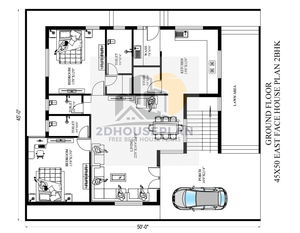 45x50 house plans