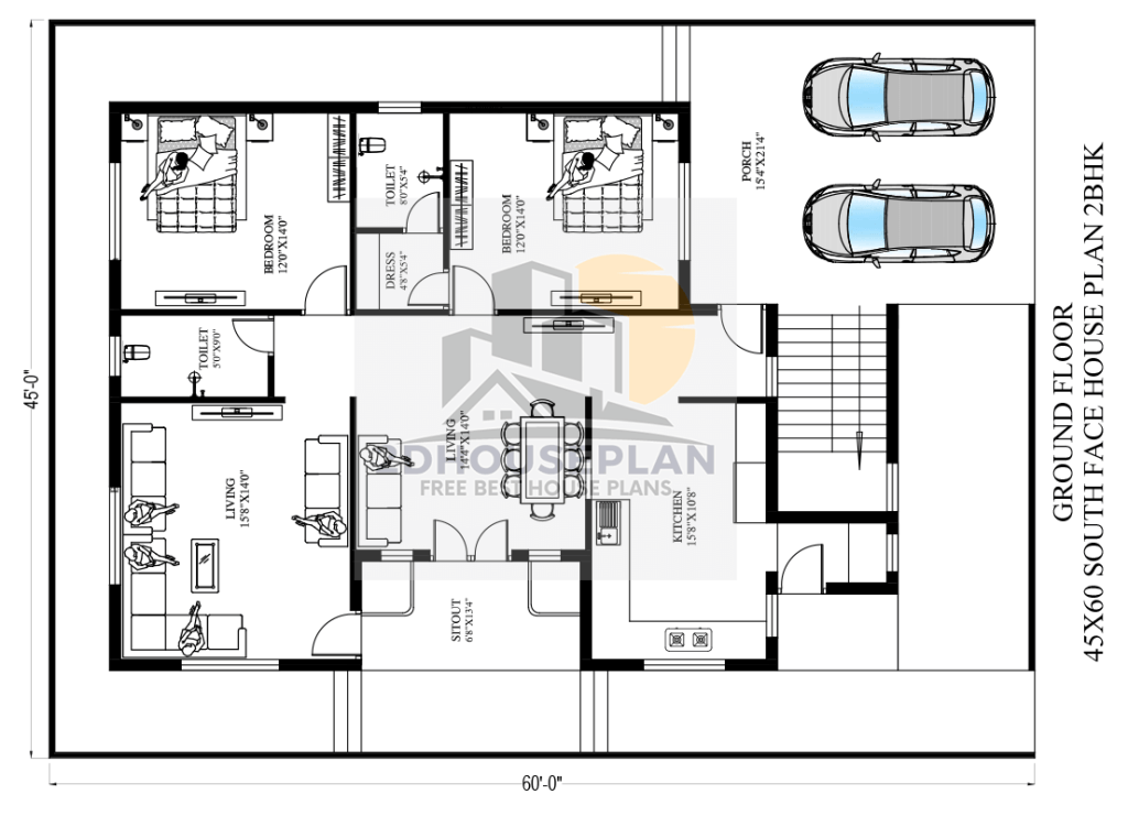 45x60 house plan