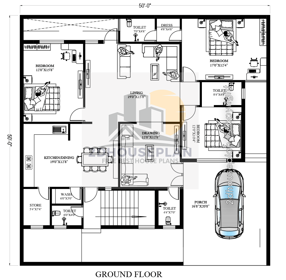 50 by 50 house plans