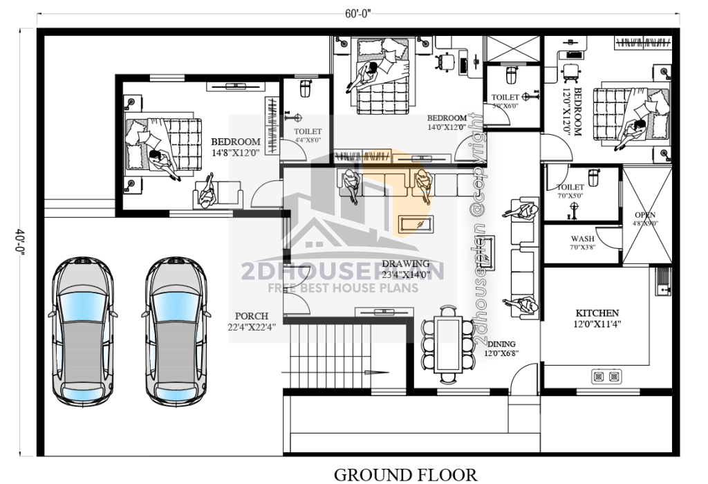 60 x 40 house plans east facing